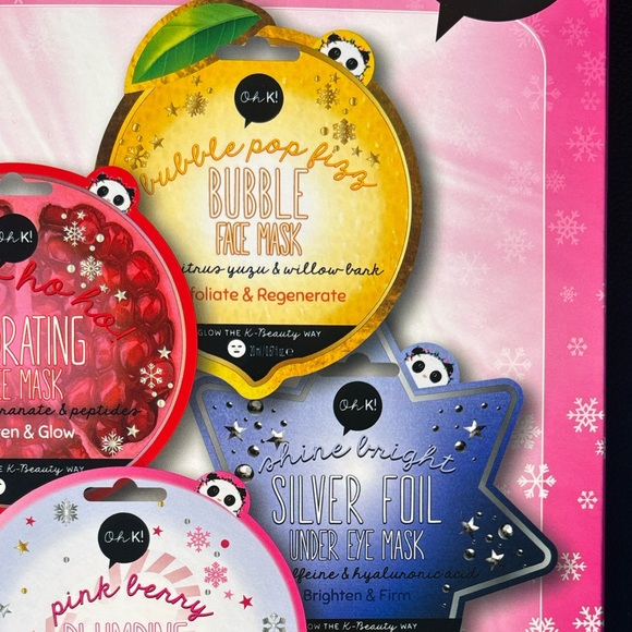 NIB Oh K! Glow Ho Ho! Set of 4 Targeted Masks - Picture 4 of 7